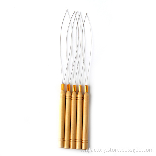 Human hair extensions crochet needle for hair, nano rings silicone loop crochet hair needle, microrings pulling needle hair